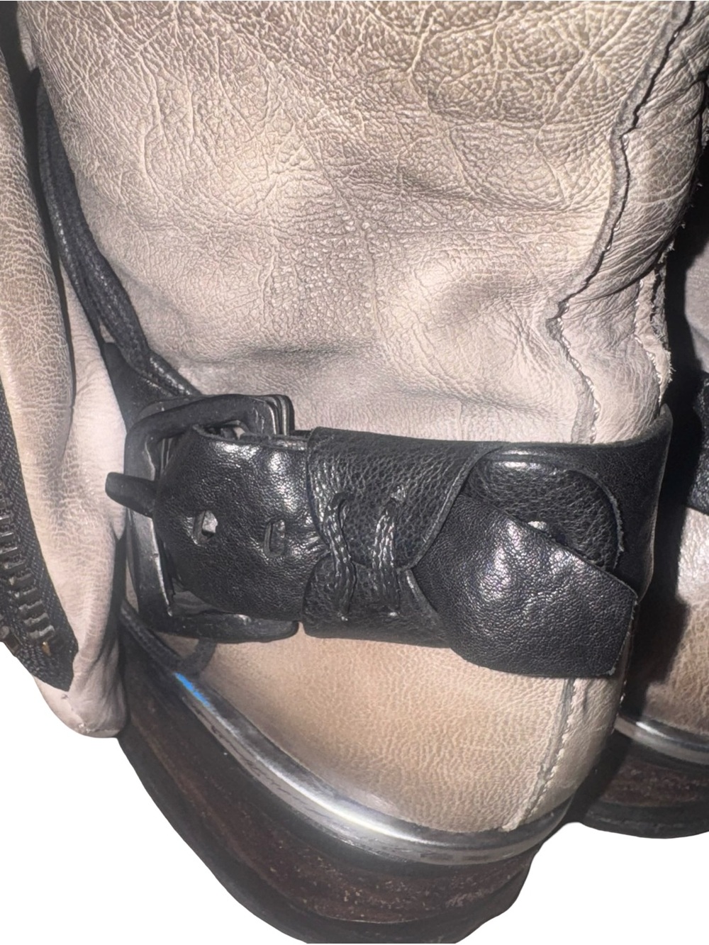 A.S.98 Distressed Leather Moto Boots Avant Garde Lagenlook Combat Ankle 8.5 39 - Picture 7 of 9
